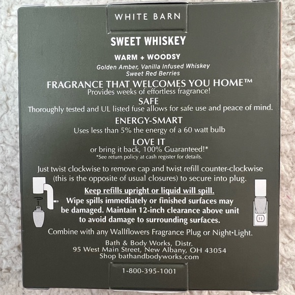 B&BW White Barn "Sweet Whiskey" Wallflowers Home Fragrance Refills - Picture 5 of 7